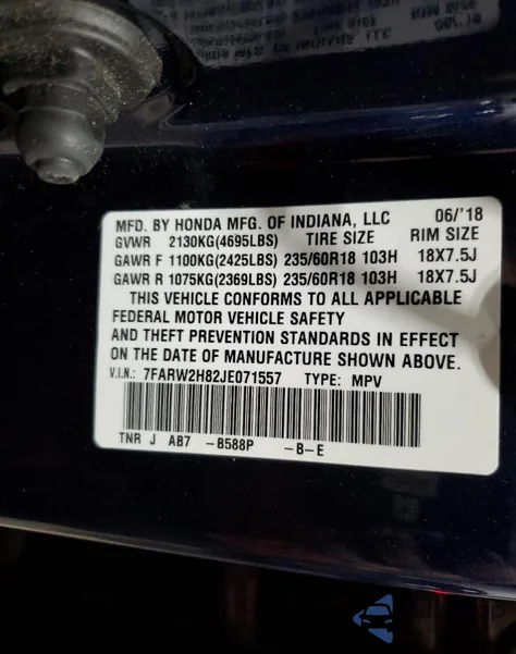 2018 Honda Cr-V Exl from USA, damaged, VIN 7FARW2H82JE071557